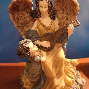 Resin Angel and Child Music Box